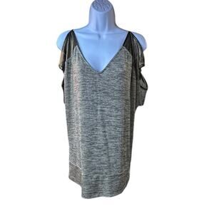 Cache Bronze Cold Shoulder Top Women’s XL Knit Y2K Glam Blouse NWT